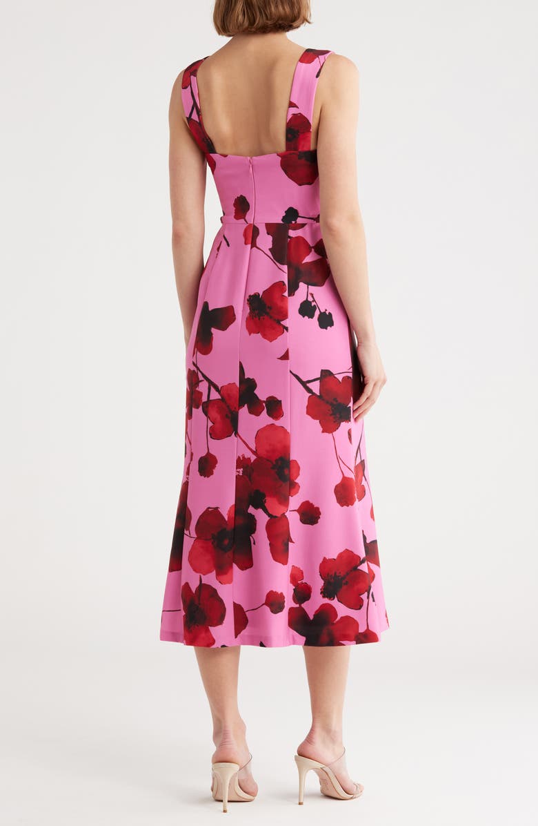 Hutch Bustier Midi Dress, Alternate, color, Pink/ Raspberry