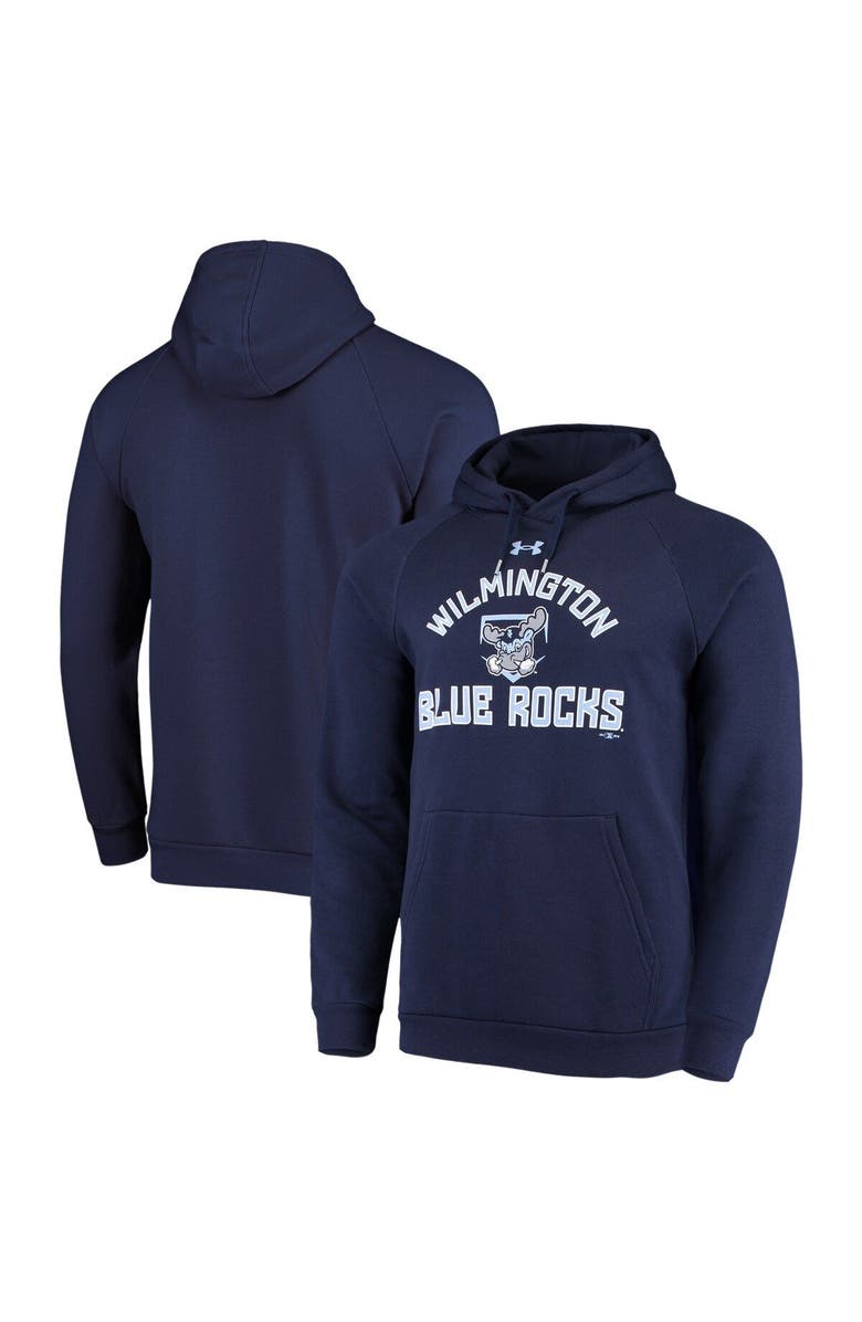 Under Armour Men's Under Armour Navy Wilmington Blue Rocks All Day Raglan Fleece Pullover Hoodie, Main, color, Navy