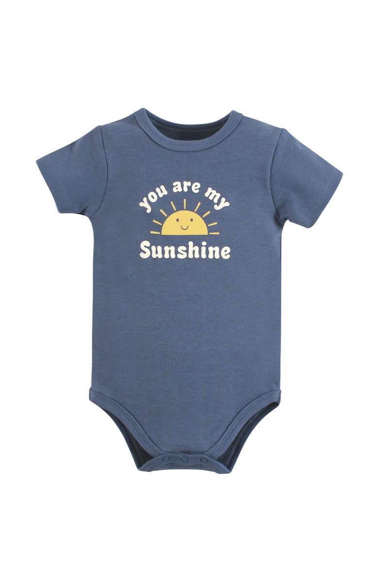 Hudson Baby Bodysuit, Short and Sock, Alternate, color, Blue Sunshine