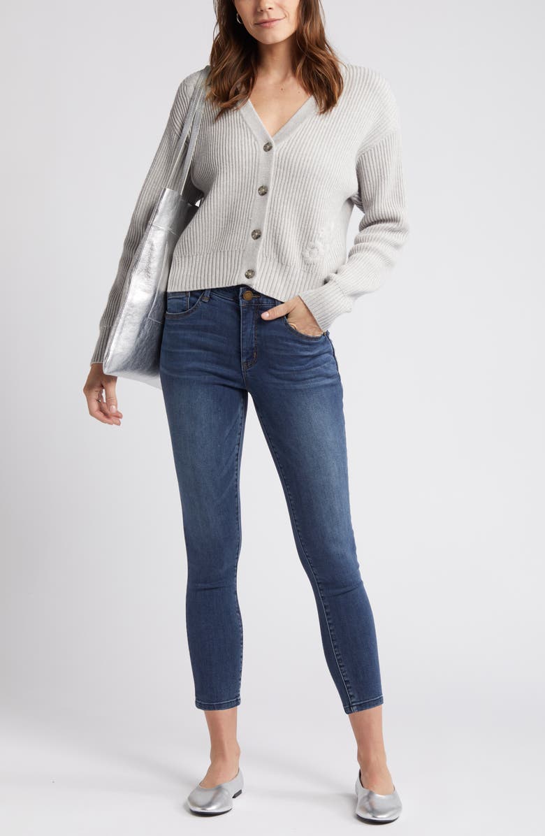 Wit & Wisdom Luxe Touch High Waist Skinny Ankle Jeans, Main, color, Blue