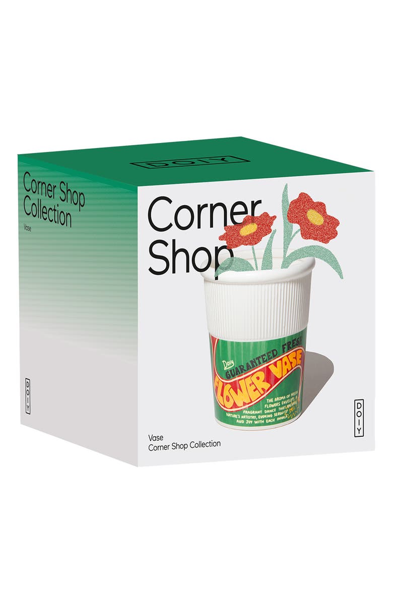 doiy Noodle Pot Ceramic Vase, Alternate, color, Green