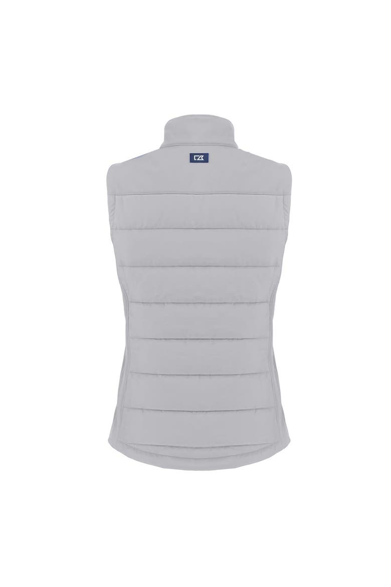 Women's Cutter & Buck  Gray Los Angeles Rams Helmet Evoke Hybrid Eco Softshell Recycled Full-Zip Vest, Alternate, color, Gray