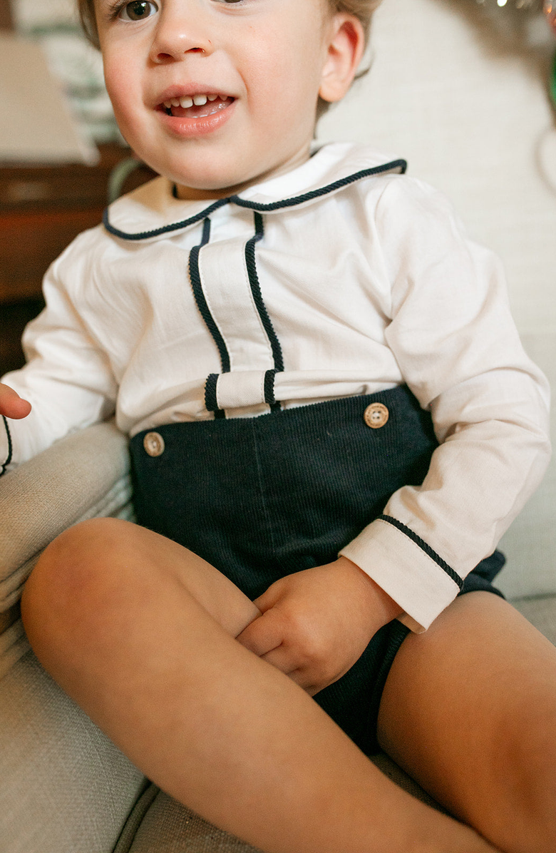 Little Paper Kids Shepherd Button-On Set, Alternate, color, Winter Ivory & Midnight Navy