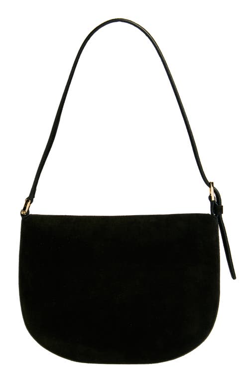 Savette Tondo Suede Hobo Bag In Black