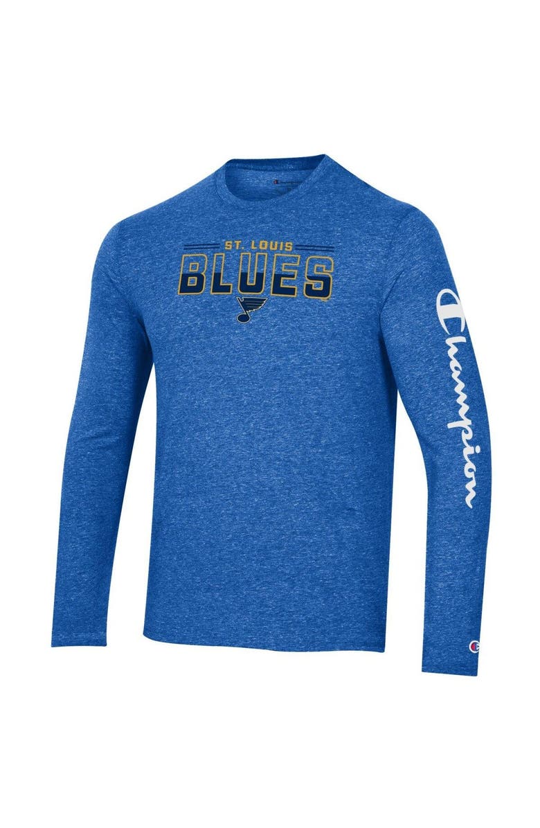 Champion Men's Champion Heather Royal St. Louis Blues Tri-Blend Long Sleeve T-Shirt, Alternate, color, Royal