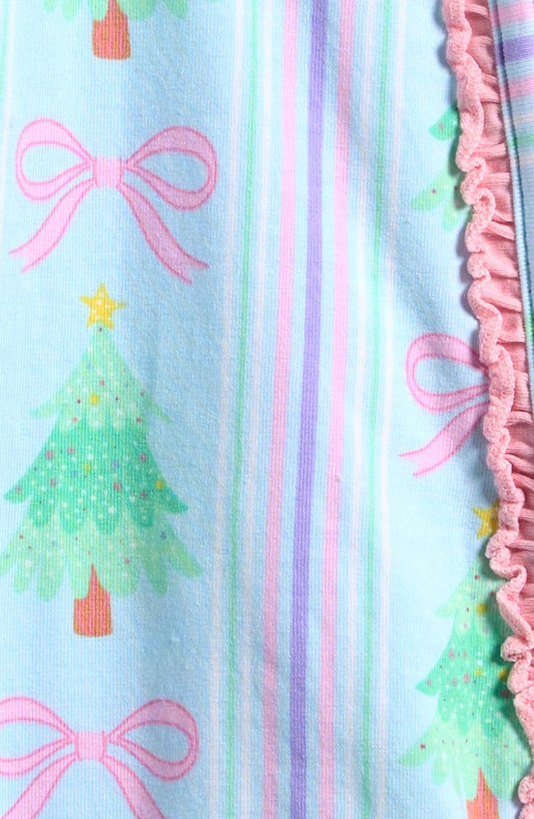 RuffleButts Merry Bow Dreams Ruffle Footie, Alternate, color, Blue