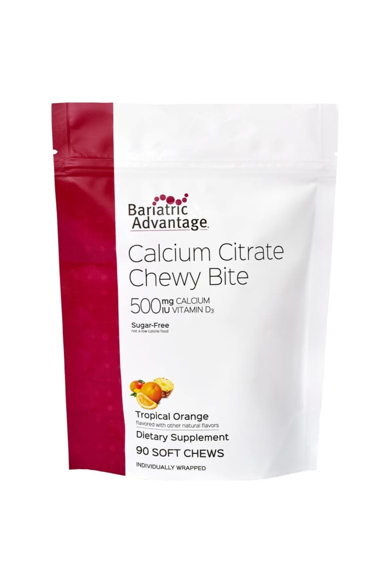 Calcium Citrate Chewy Bites 500 mg Vitamin D3 Supplement 90 Count, Main, color, None