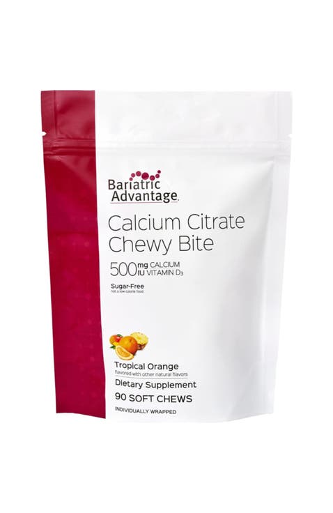 Calcium Citrate Chewy Bites 500 mg Vitamin D3 Supplement 90 Count