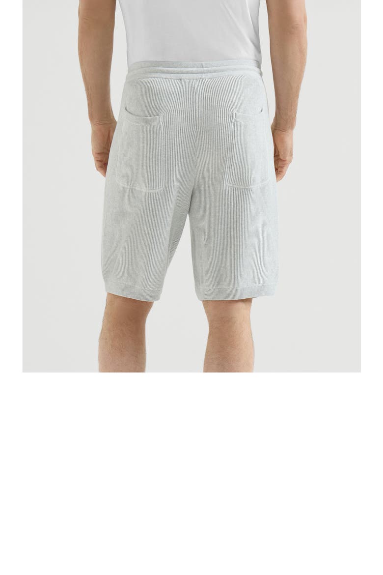 Cotton English rib knit Bermuda shorts, Alternate, color, Fog