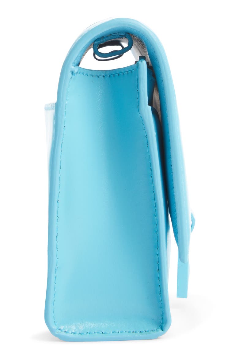 Hourglass Leather Wallet on a Chain, Alternate, color, AZUR
