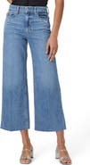 PAIGE Anessa Raw Hem Ankle Wide Leg Jeans