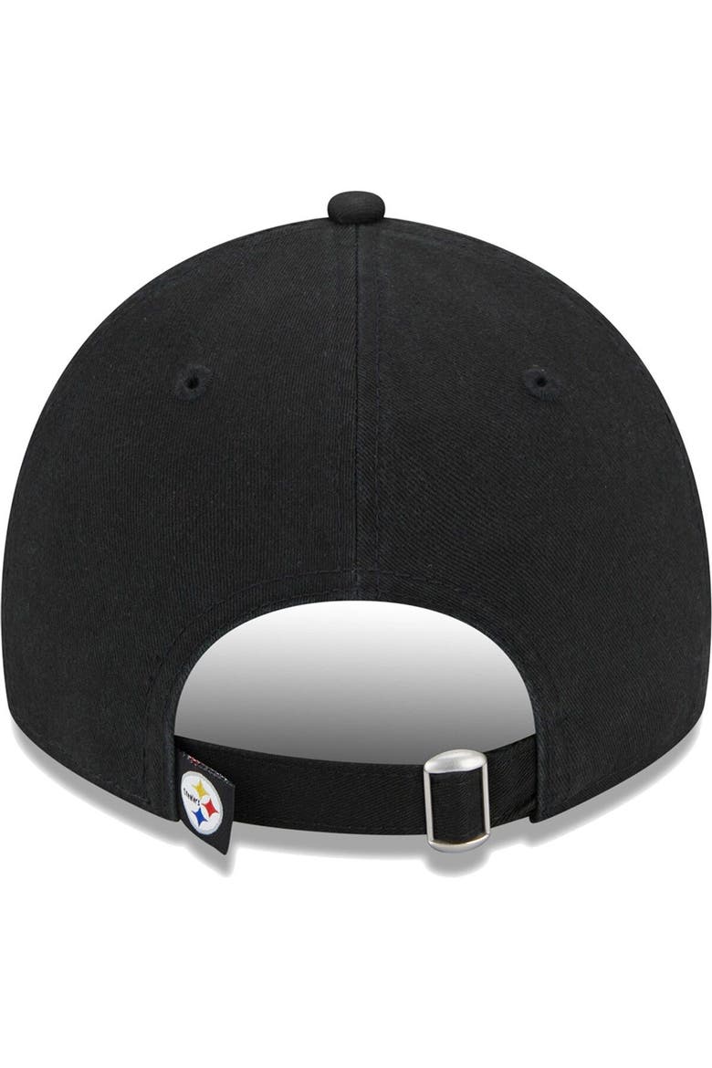 Women's New Era Black Pittsburgh Steelers Leaves 9TWENTY Adjustable Hat, Alternate, color, Black
