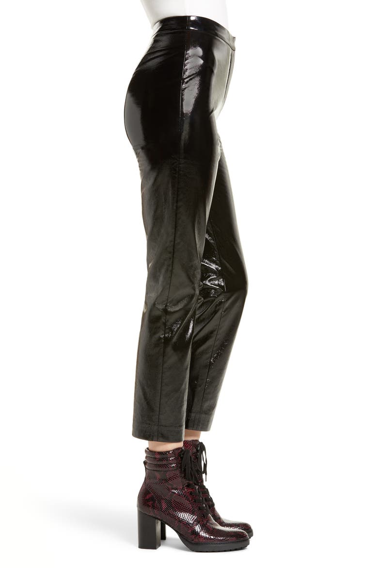 Straight Leg Faux Leather Pants, Alternate, color, BLACK
