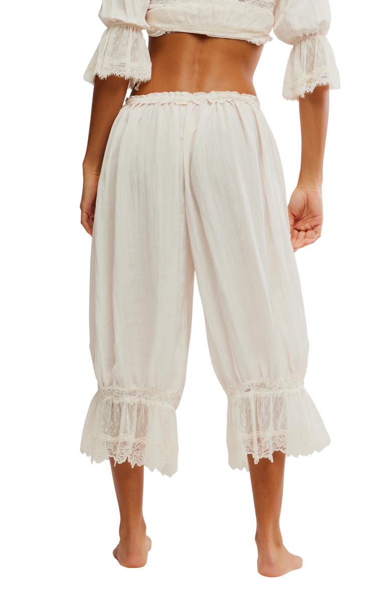 Free People Forever Young Lace Trim Wide Leg Crop Pajama Pants, Alternate, color,
