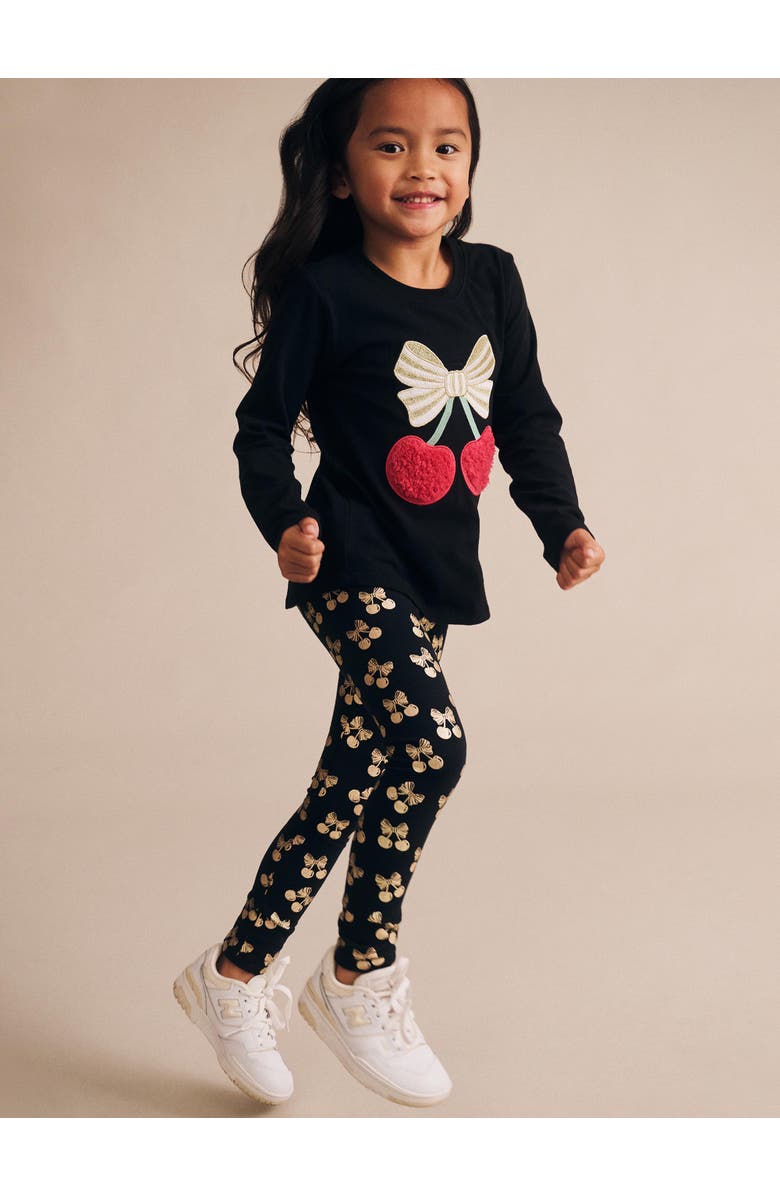 Huxbaby Cherry Rib Tee, Alternate, color, Black