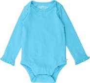 RuffleButts Baby/Toddler Girls Knit Long Sleeve Ruffle Layering Bodysuit