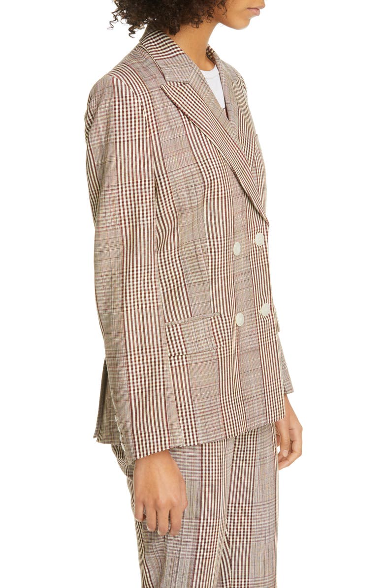 Re/Done '70s Plaid Double-Breasted Blazer, Alternate, color,