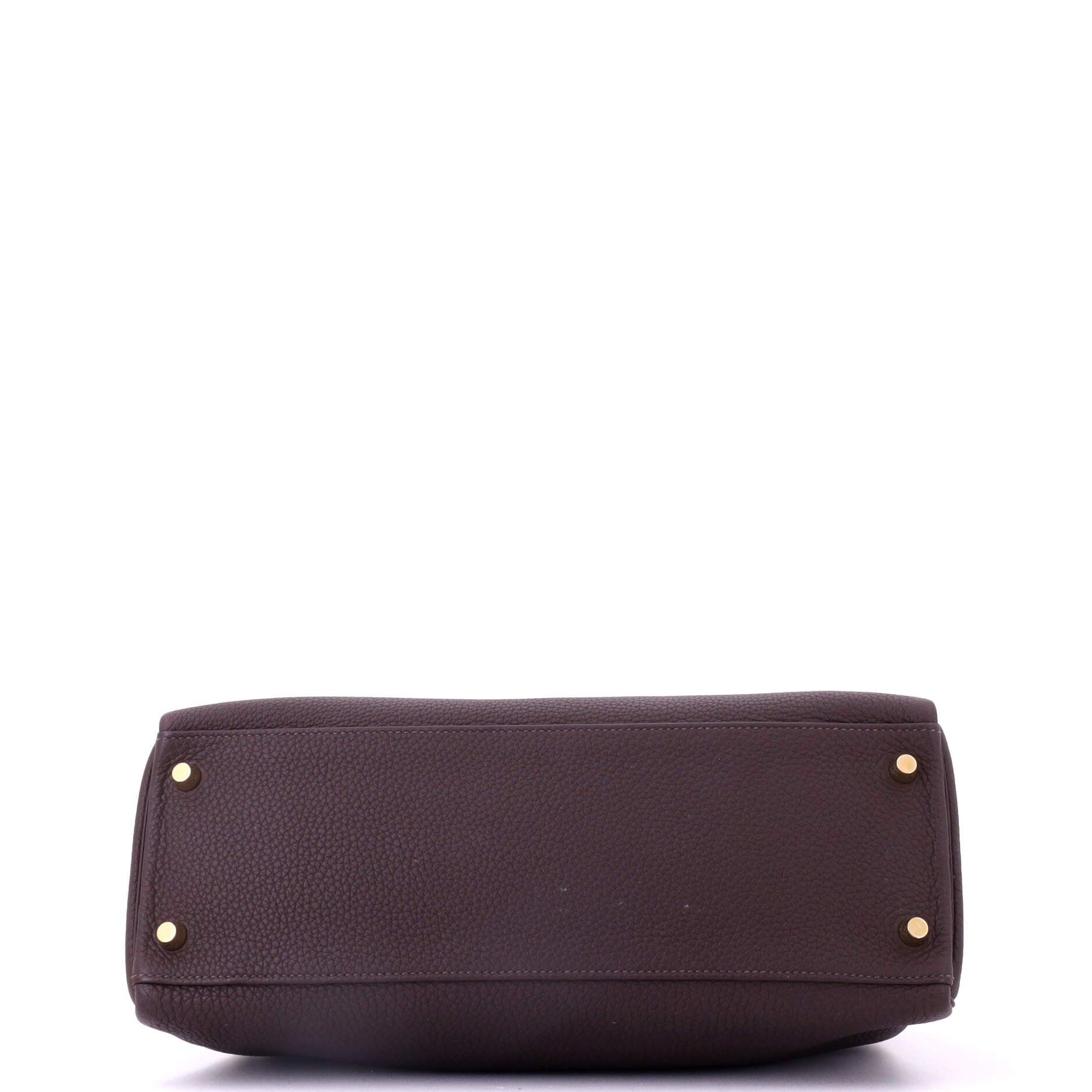 Pre-Owned Hermes Kelly Handbag Brown Togo with Gold Hardware 32, Alternate, color, Havane