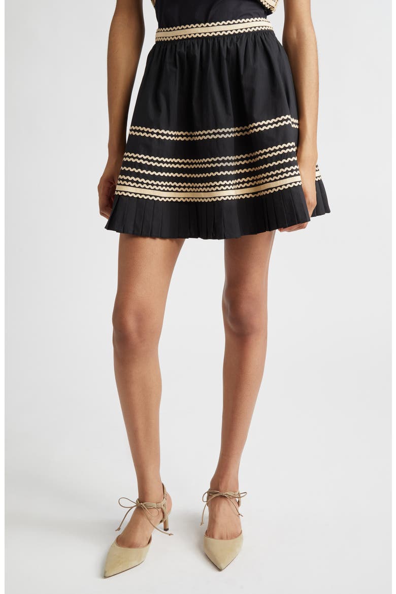 Adaleigh Ric Rac Skirt, Main, color, NOIR