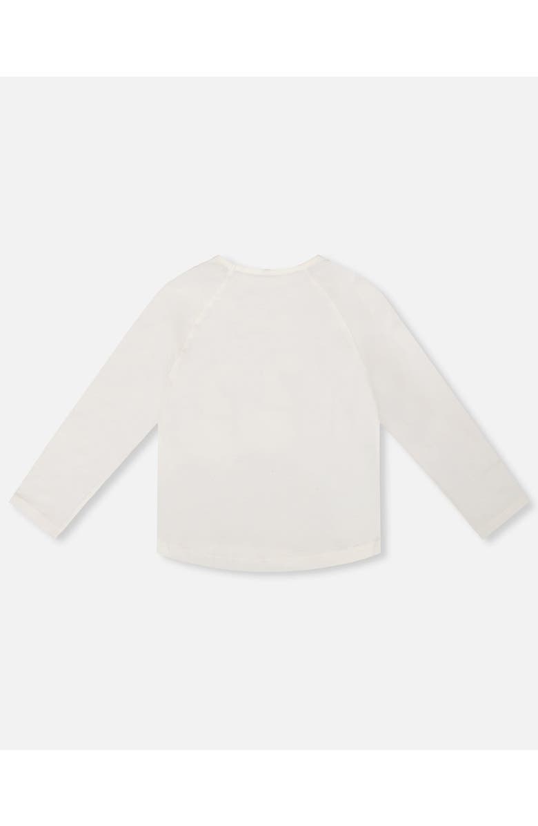 Deux par Deux Organic Cotton T-Shirt with Llama, Alternate, color, Off-White