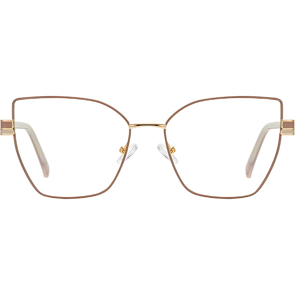 Fifth & Ninth Chai 56mm Cat Eye Blue Light Blocking Glasses In Gold