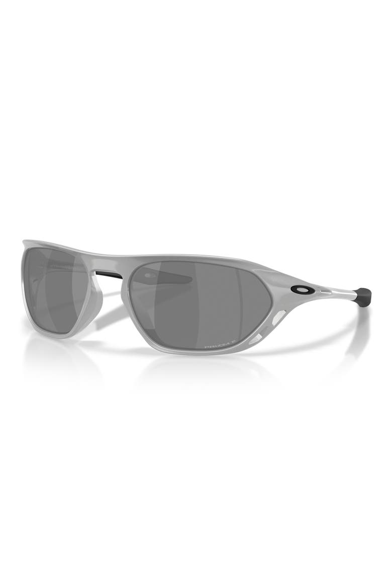 Cage 61mm Wrap Sunglasses, Alternate, color, X-SILVER / PRIZM BLACK POLAR