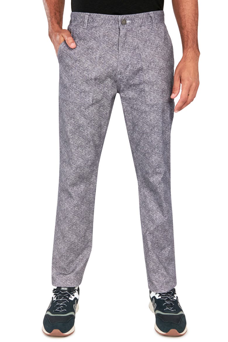 Marled Print Cotton Stretch 5-Pocket Pants, Main, color, GREY