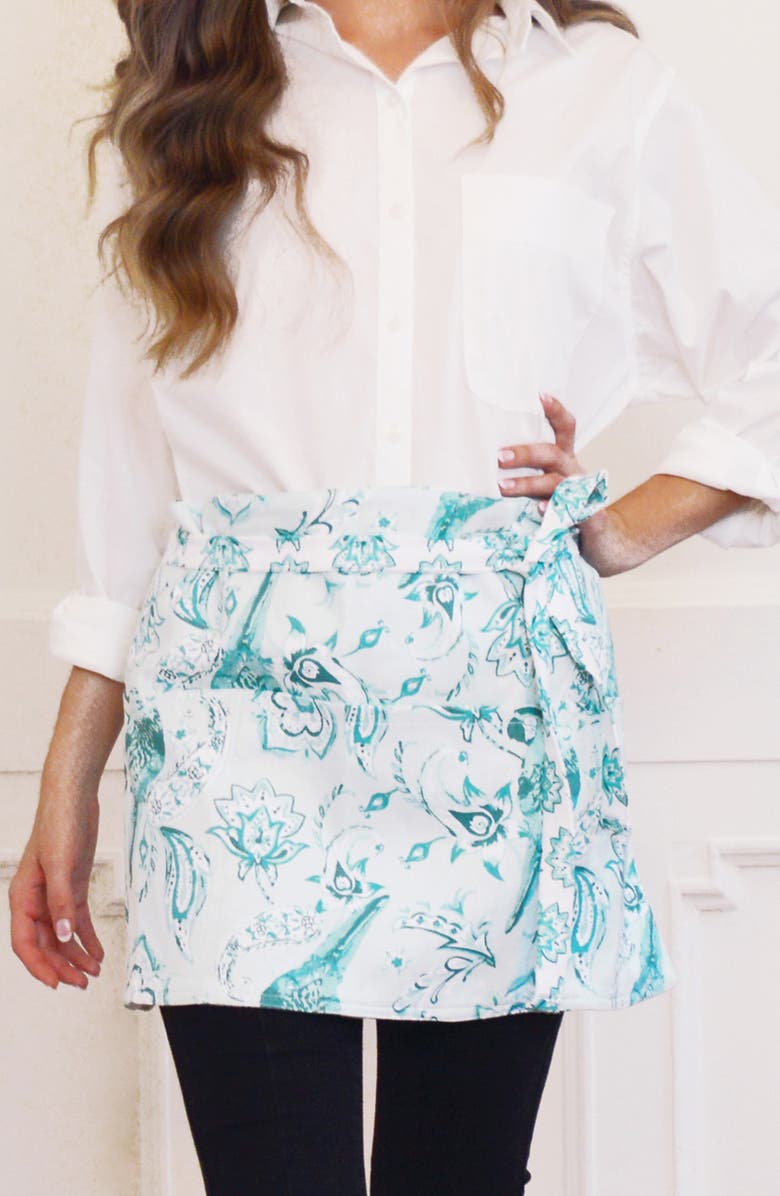 8 OAK LANE Cotton Waist Apron, Alternate, color, Seafoam