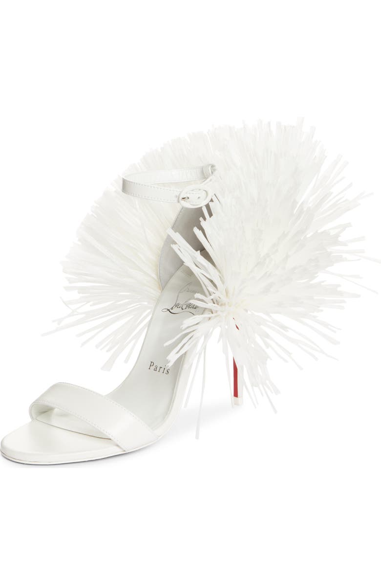 Christian Louboutin Loubigirl Raffia Fringe Sandal, Main, color,