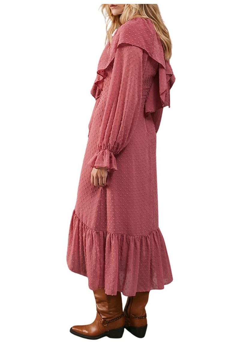 Warehouse Dobby Chiffon Midi Dress, Alternate, color, Rose