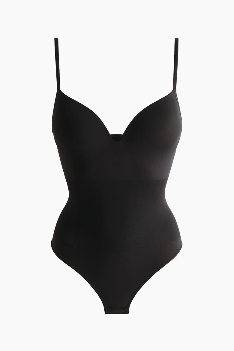 Seamless Light Shape Bodysuit, Alternate, color, Black