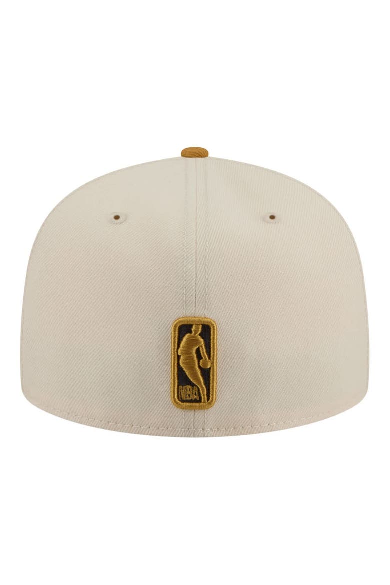 Men's New Era Cream/Tan Los Angeles Lakers Two-Tone Color Pack 59FIFTY Fitted Hat, Alternate, color, Cream
