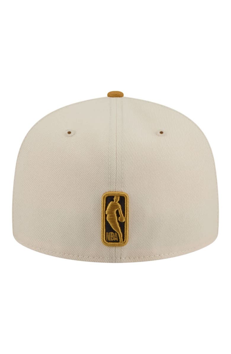 New Era Men's New Era Cream/Tan New York Knicks Two-Tone Color Pack 59FIFTY Fitted Hat, Alternate, color, Cream