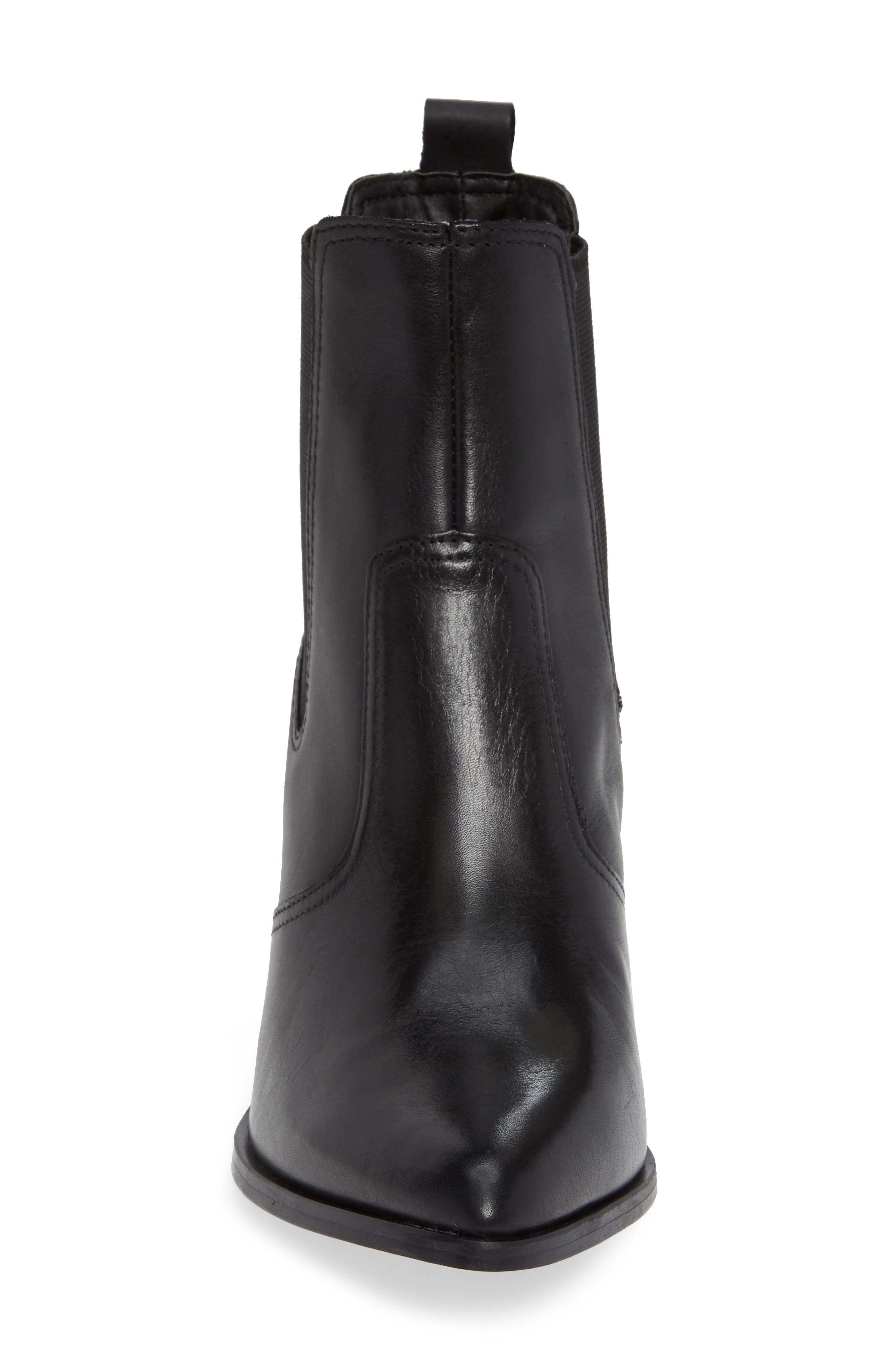 Patricia Genuine Calf Hair Chelsea Bootie, Alternate, color, BLACK LEATHER