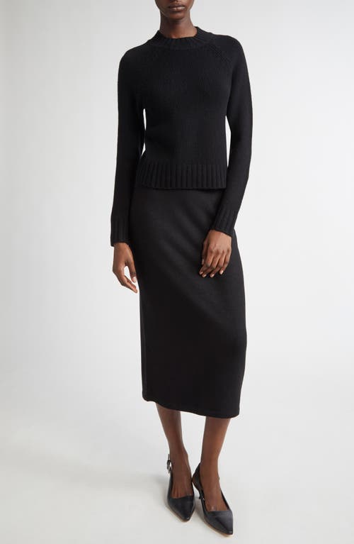Vince Raglan Sleeve Wool & Cashmere Crewneck Sweater In Black
