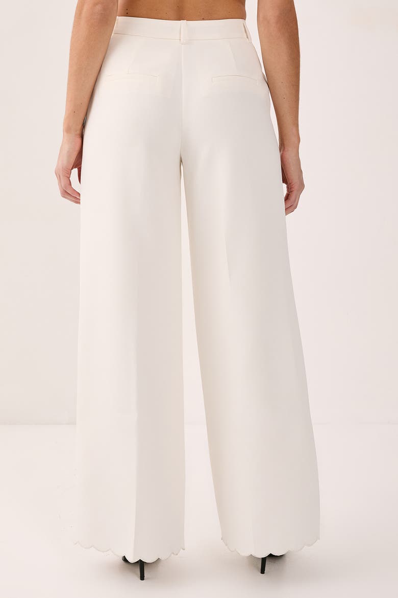 Embroidered Tailored Wide Leg Pants, Alternate, color, White