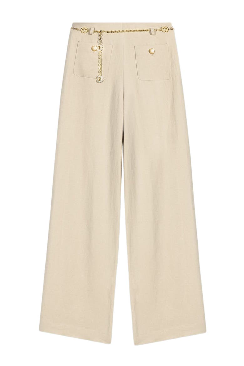 Linen blend suit trousers, Alternate, color, Beige