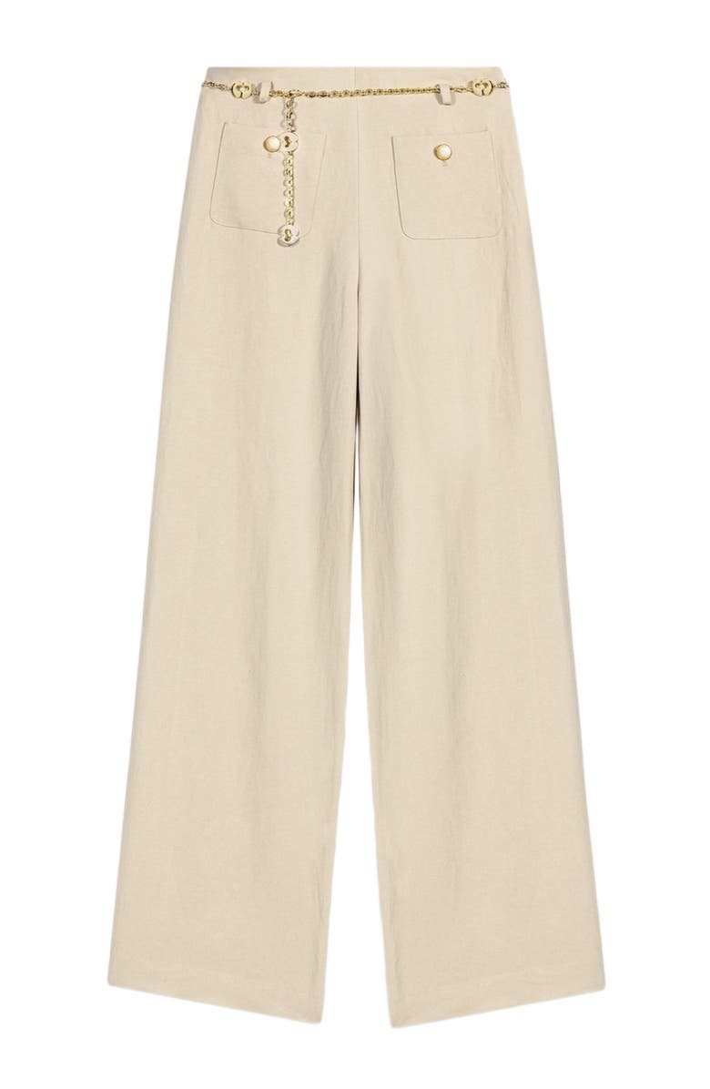 maje Linen blend suit trousers, Alternate, color, Beige