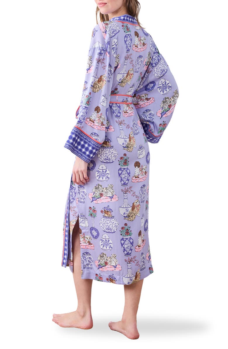 Printfresh Satin Robe, Alternate, color, Lavender Glaze