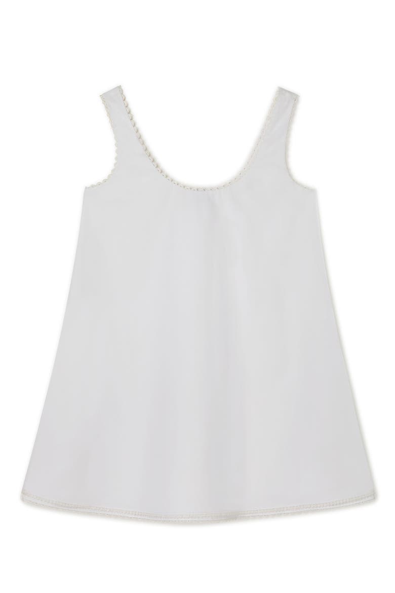 Eyelet Trim Cotton Poplin A-Line Minidress, Alternate, color, OPTIC WHITE