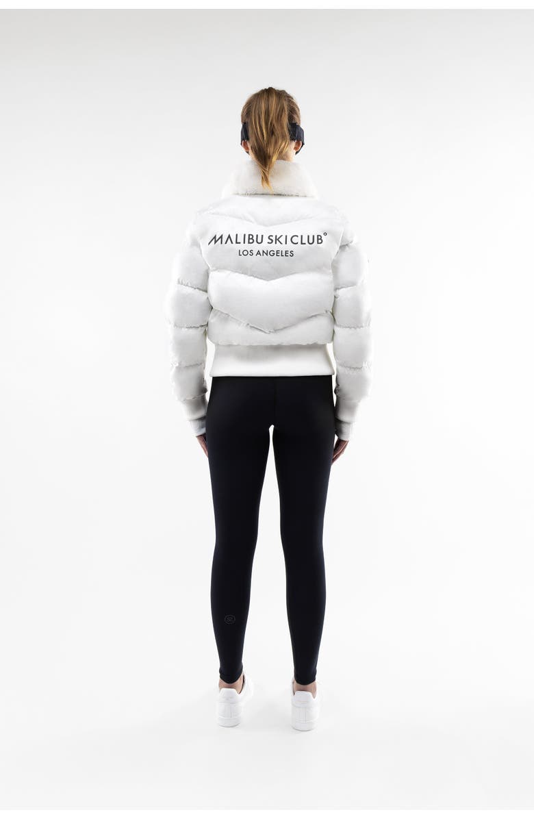 Malibu Ski Club Monogram Classic Bomber, Alternate, color, White