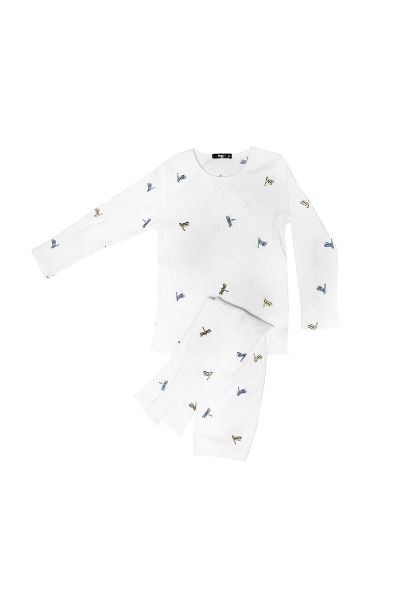 Pastel Dragonflies Loungewear Set, Main, color, White
