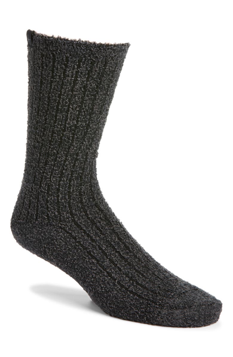 Barefoot Dreams<sup>®</sup> CozyChic<sup>®</sup> Ribbed Socks, Main, color, Heather Carbon-Black