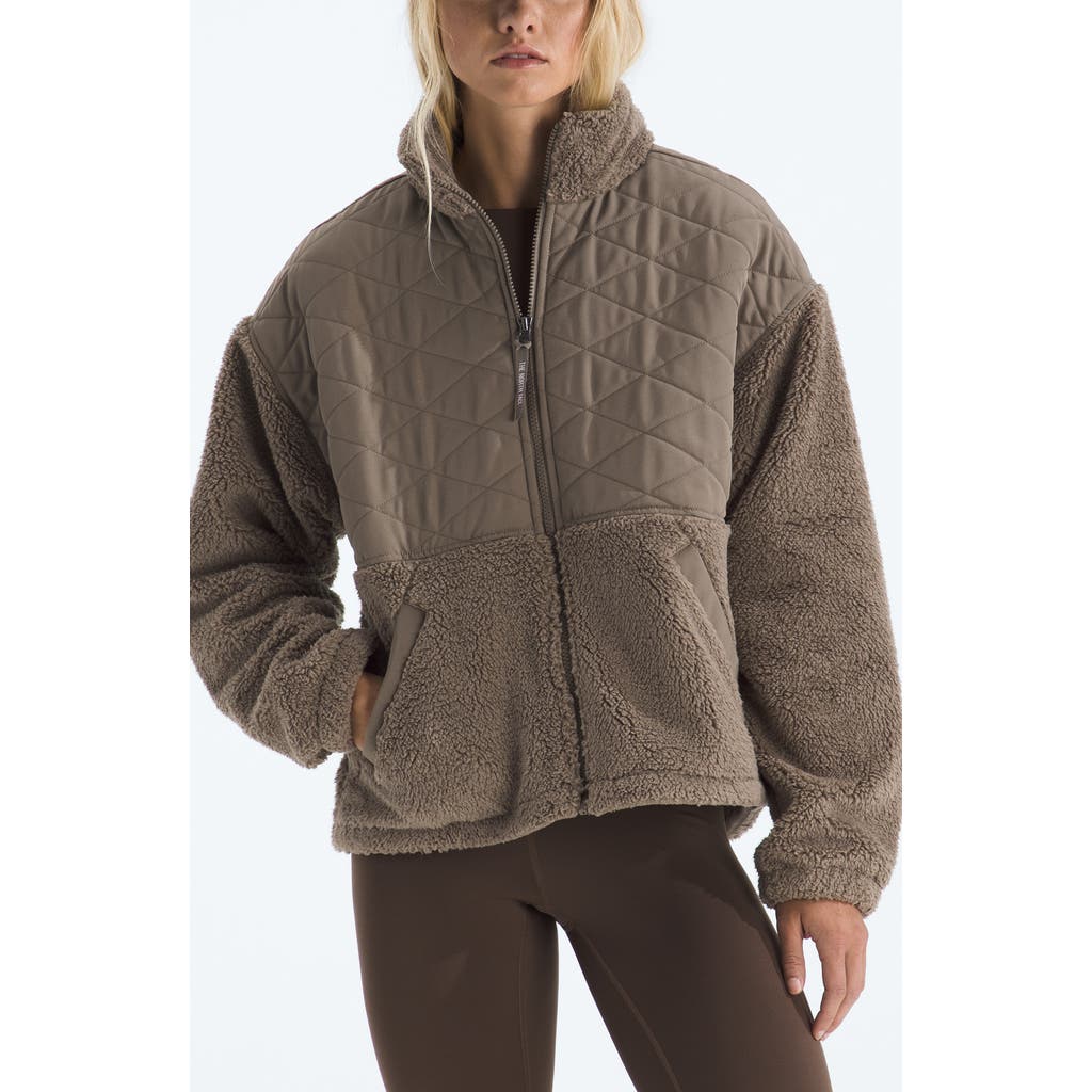 The North Face Cabin Fleece Hooded Jacket In Brown