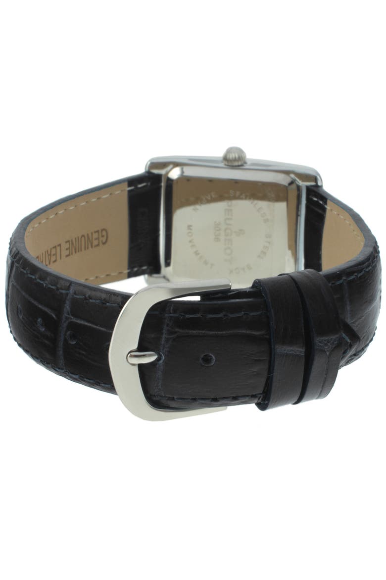 Roma Tank Leather Strap Watch- 26x32MM, Alternate, color, Black