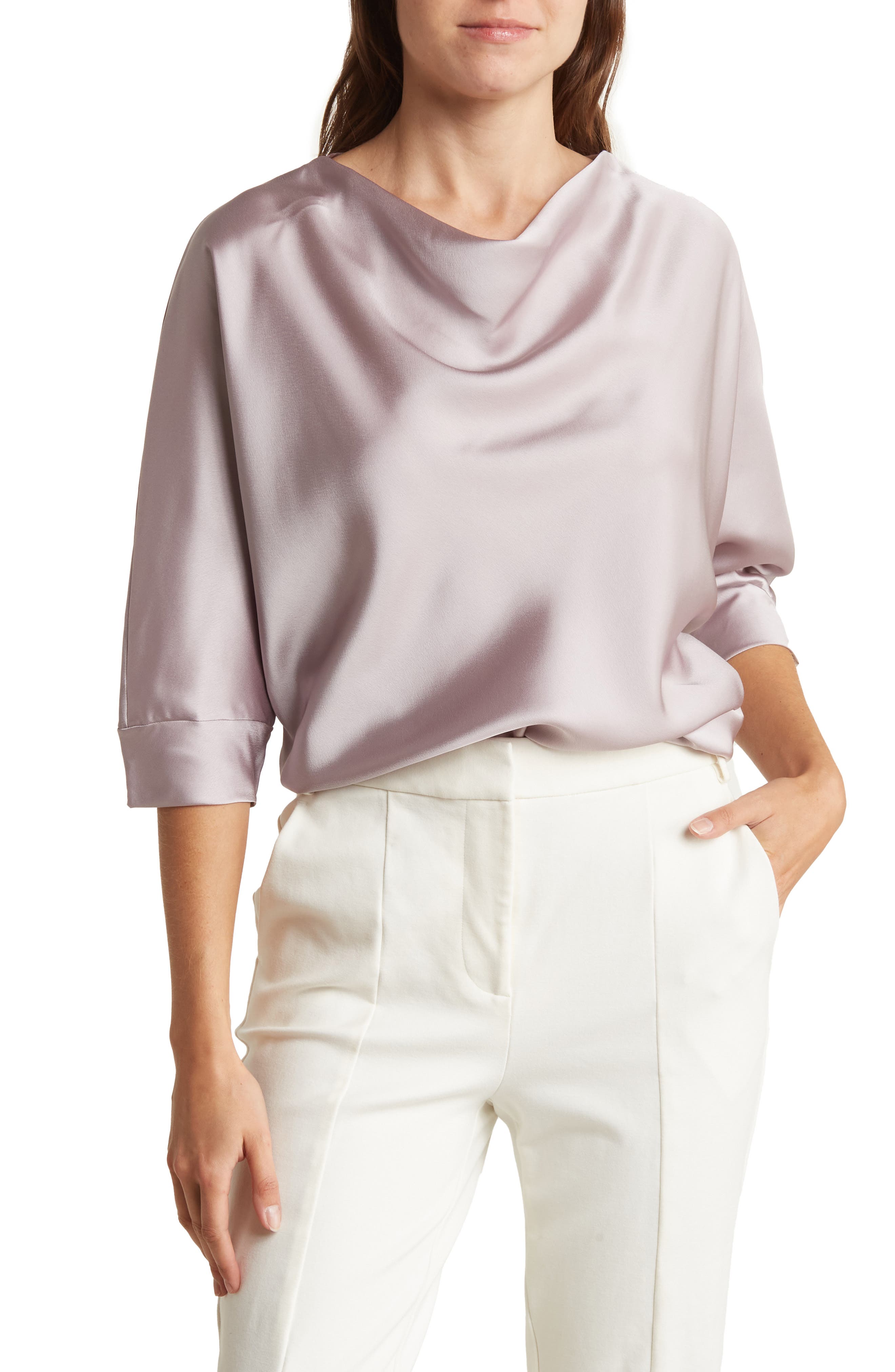 Cowl Neck Satin Blouse - image 3