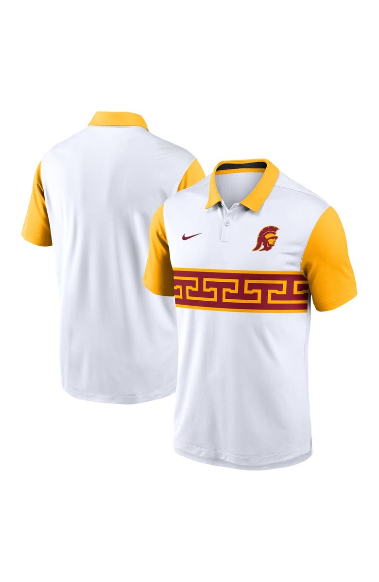Nike Men's Nike White/Gold USC Trojans Athletic Prep Alt Logo Vapor Performance Polo, Main, color, White