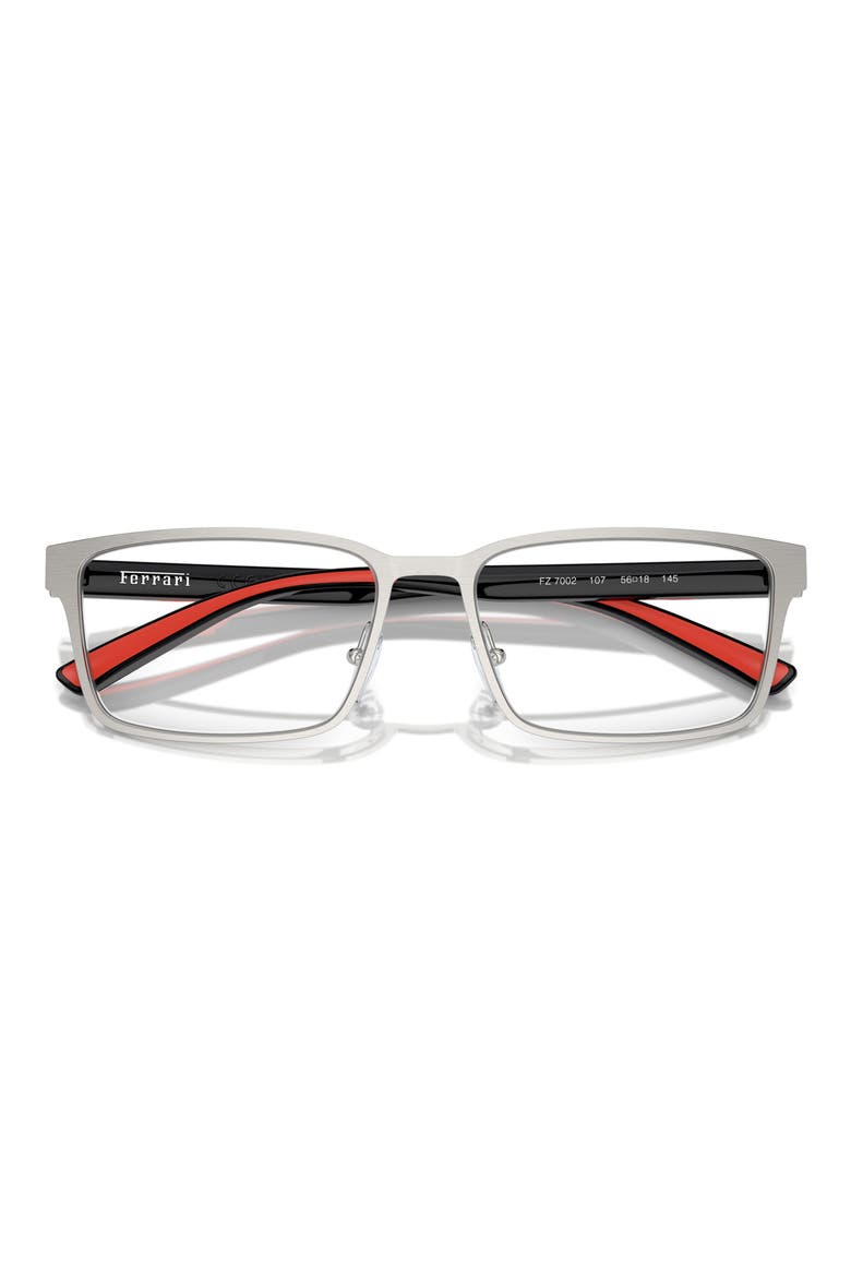 56MM RECTANGLE, Alternate, color, BRUSHED SILVER / DEMO LENS