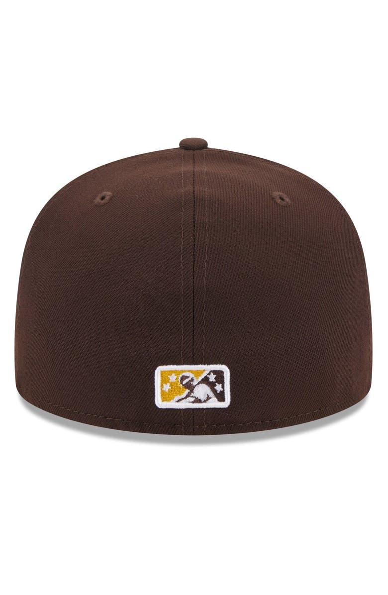New Era Men's New Era Brown El Paso Chihuahuas Authentic Collection Alternate Logo 59FIFTY Fitted Hat, Alternate, color, Brown