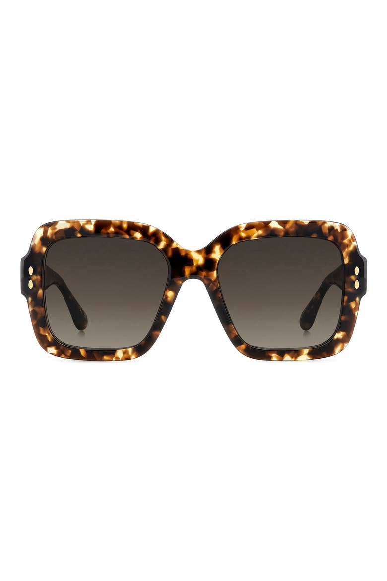 54mm Gradient Square Sunglasses, Main, color, HAVANA/ BROWN SF